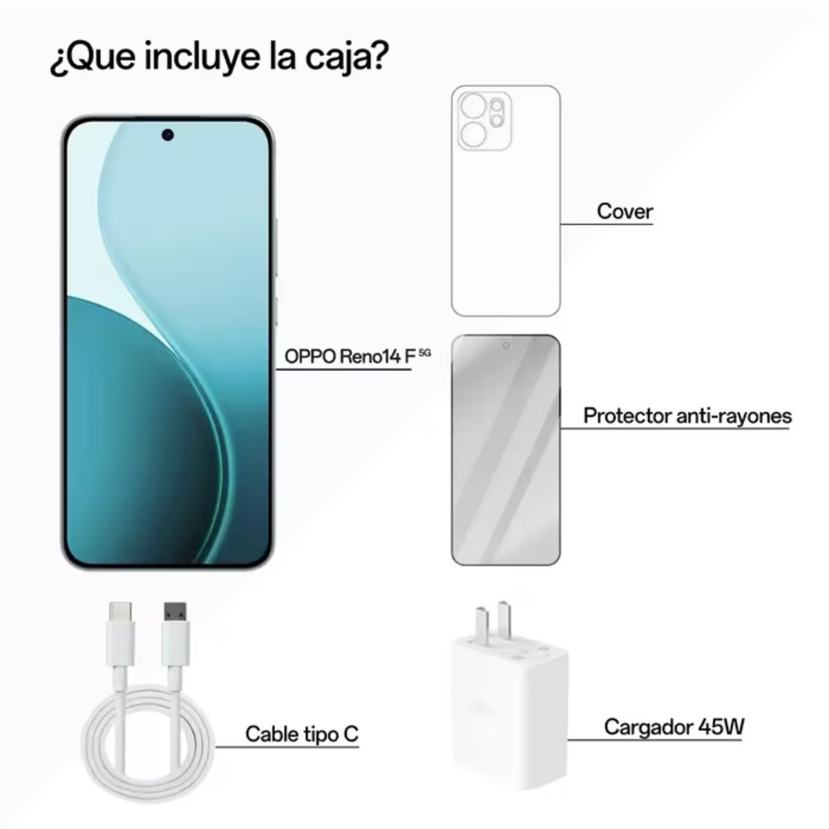 OPPO - Celular OPPO Reno 14F 256GB 5G Azul + Parlante