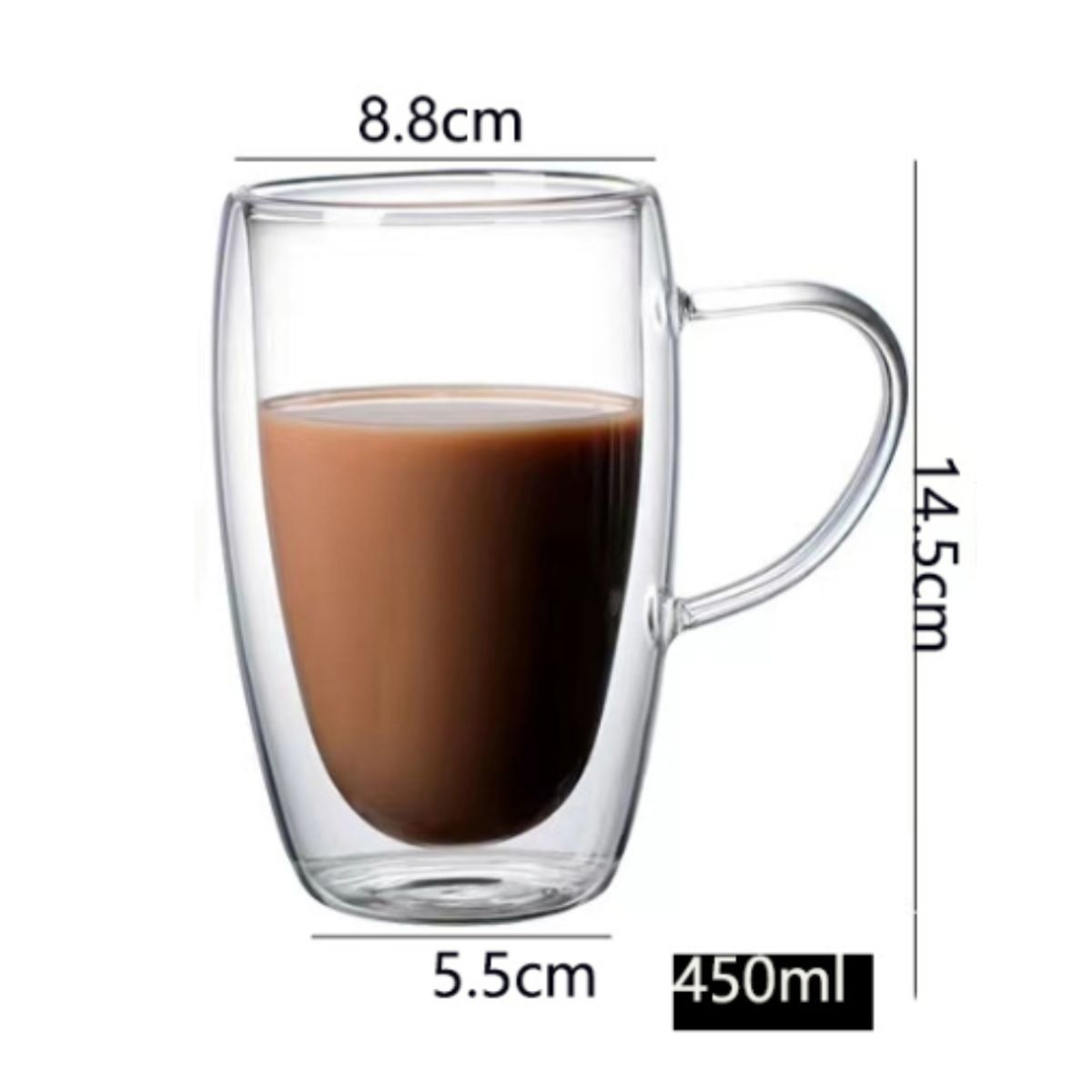 MULTIPLACE COLOMBIA - Pocillos Café Doble Pared Borosilicato 450ml