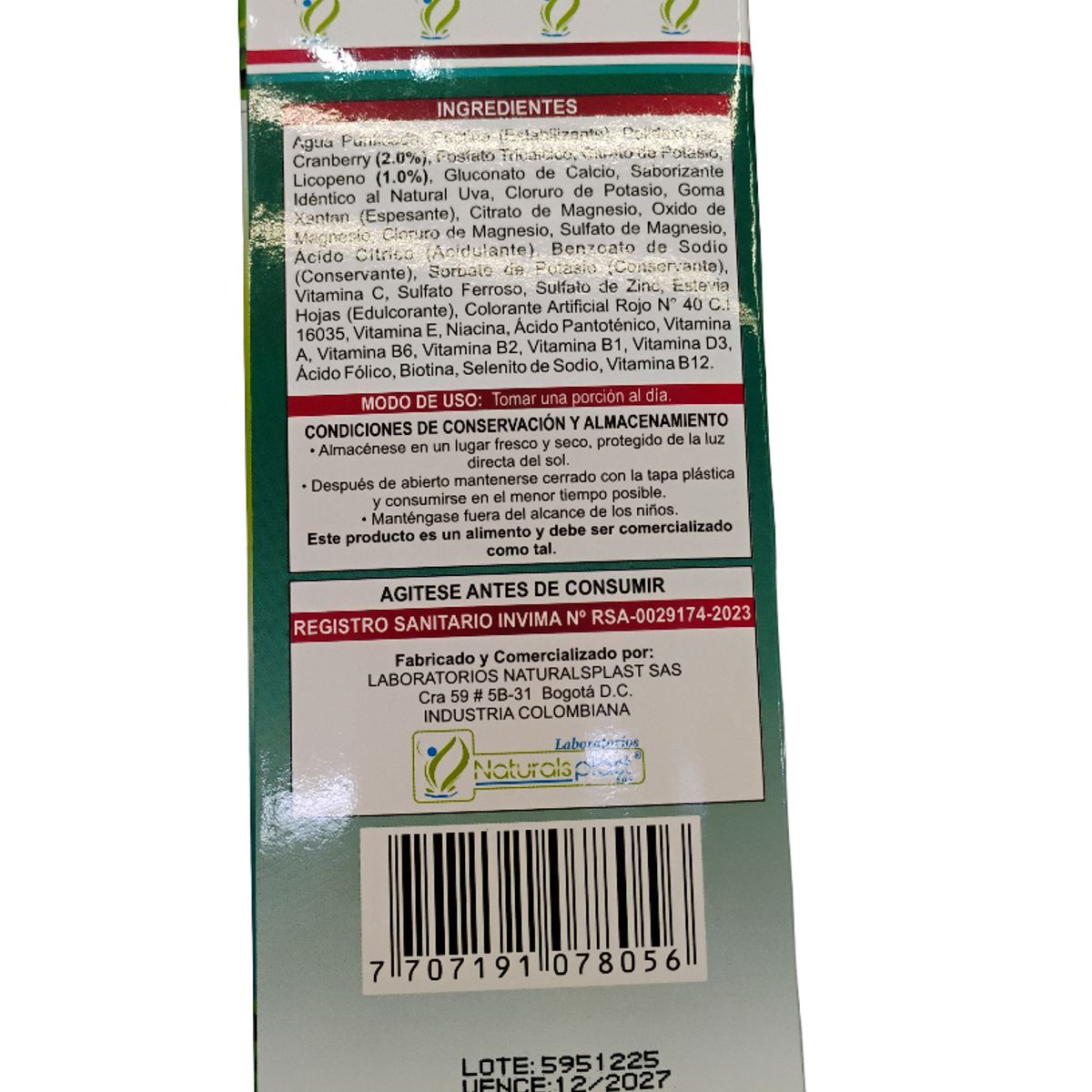 GENERICO - proshom - cranberry y licopeno 400ml