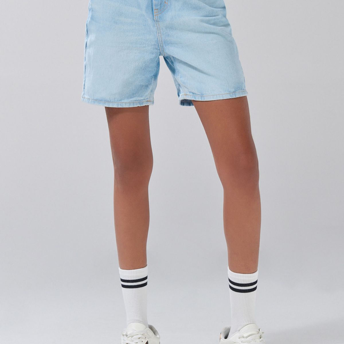 KOAJ - KOAJ Short de jean tiro súper alto azul claro con 5 bolsillo Mujer
