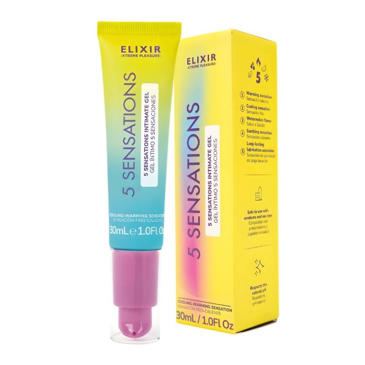 ELIXIR - Lubricante Multiorgasmos 5 Sensaciones Frio Caliente 30 ML