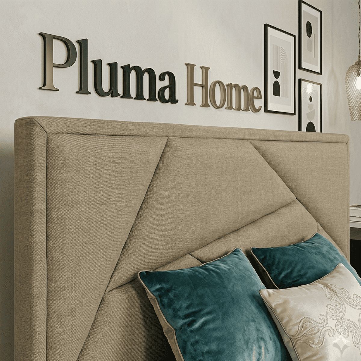 PLUMA HOME - Base Baul Sencilla Entera + Cabecero Texas+ Colchon 2 Pillow - Gratis Almohada y Protector