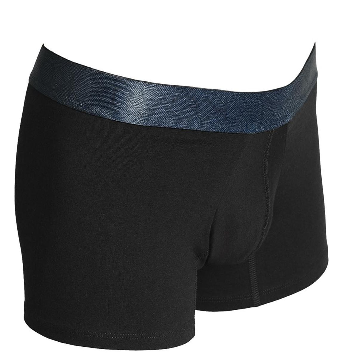 KOAJ - KOAJ Bóxer trunk-corto negro con cintura elástica estampada Hombre