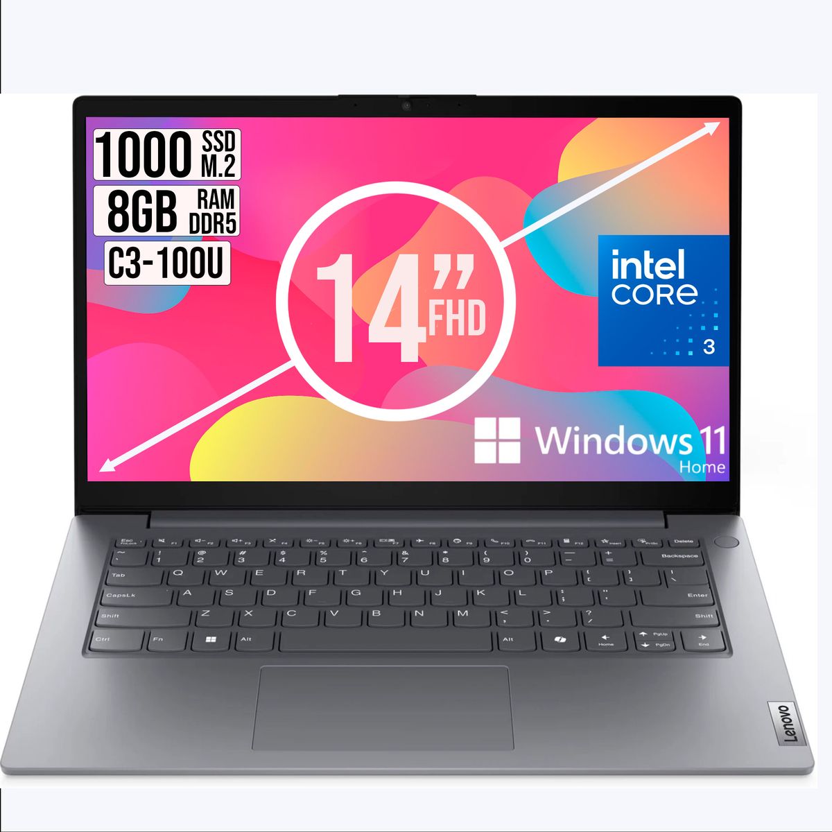 LENOVO - Portati Lenovo V14 G5 Core 3-100U Ssd 1TB Ram 8GB LCD 14 Fhd W11 Home