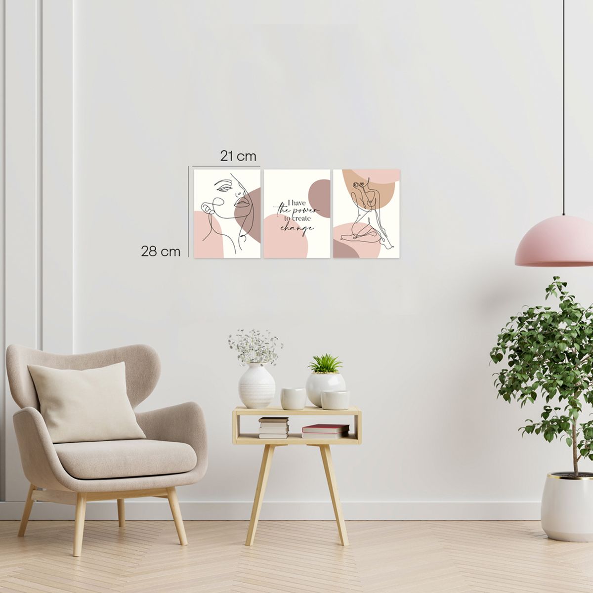 GAMA DIGITAL - Cuadros decorativos Tríptico Power To Change  21x28