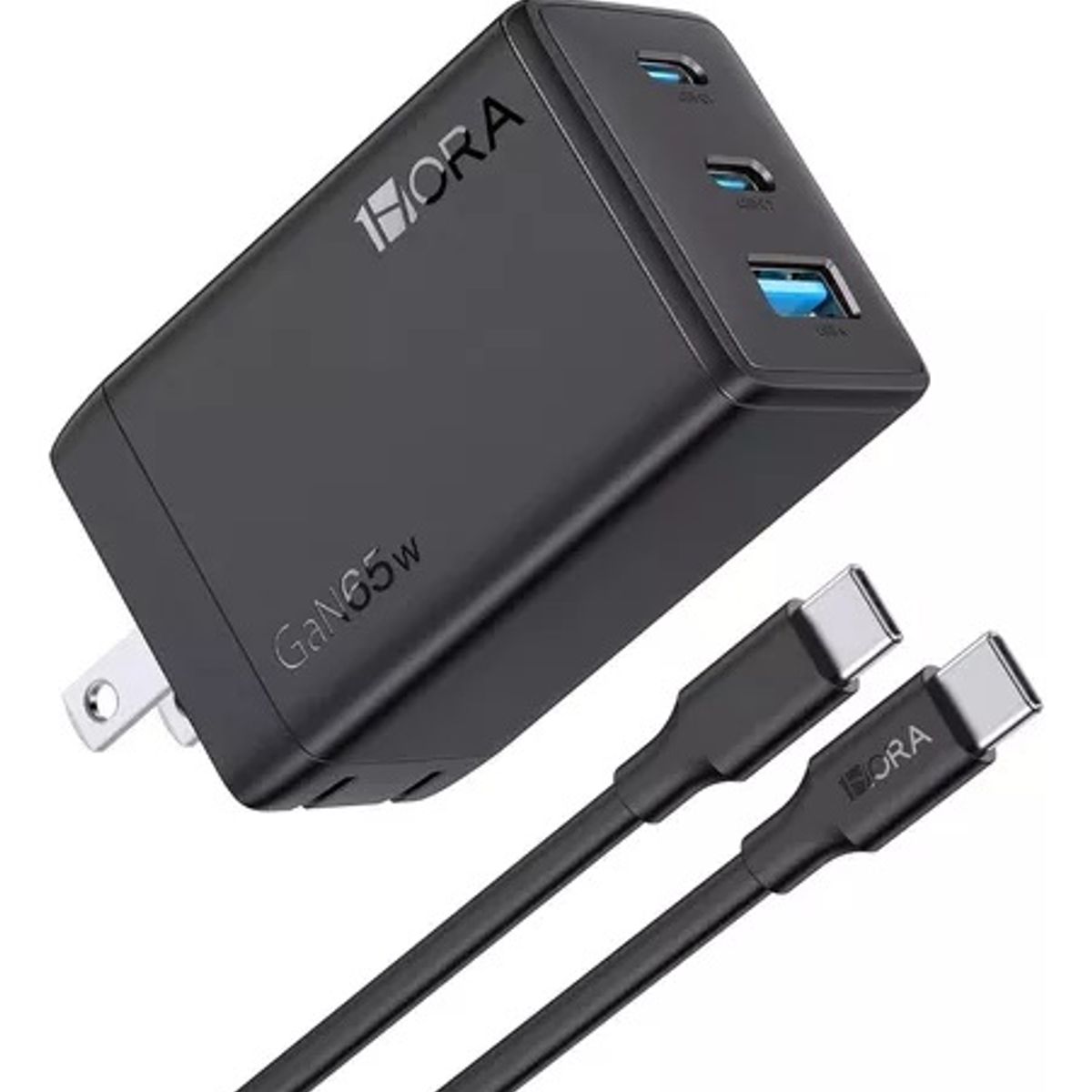 GENERICO - Cargador Rápido 1Hora GAR322 GaN 65W con Cable Tipo C