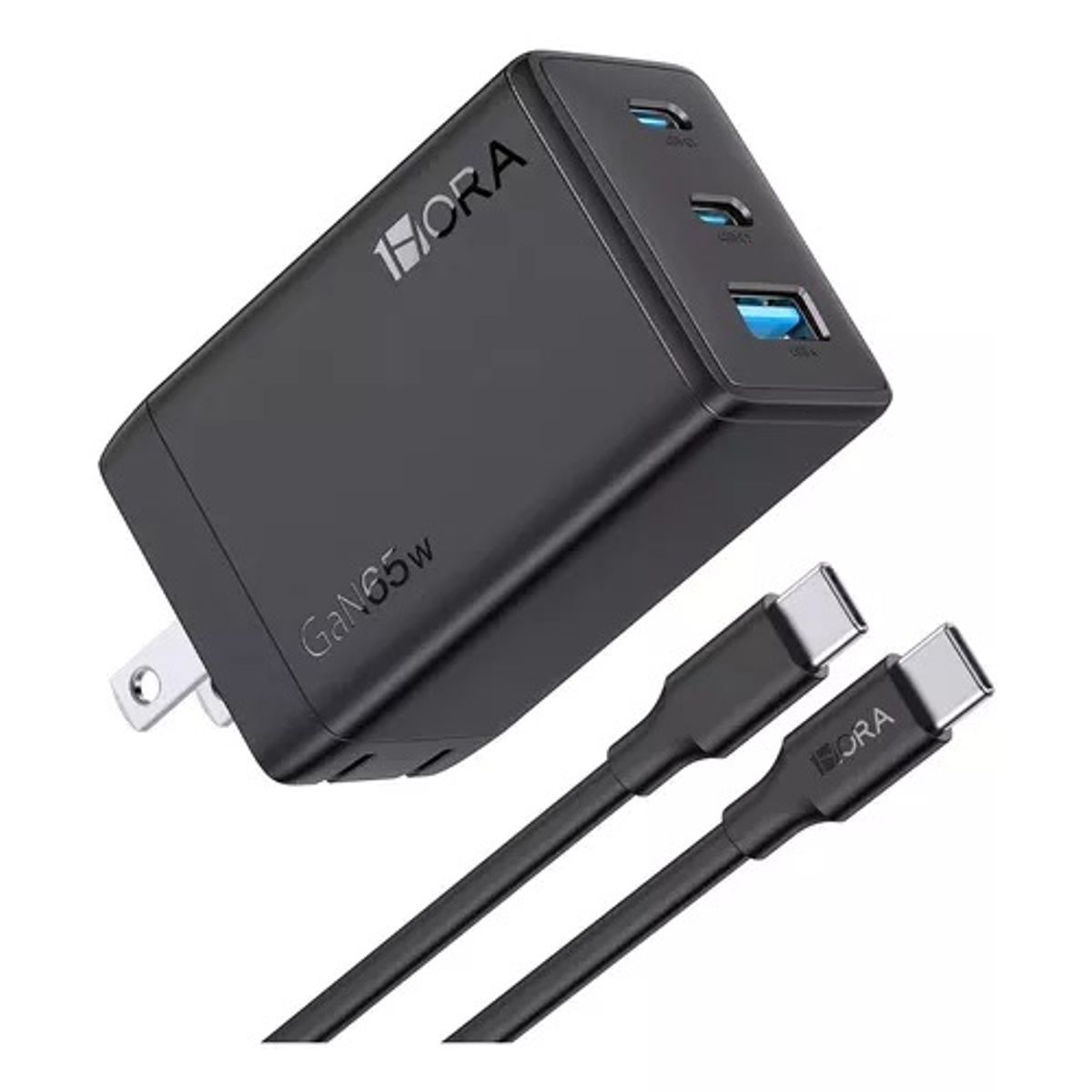 GENERICO - Cargador Rápido 1Hora GAR322 GaN 65W con Cable Tipo C