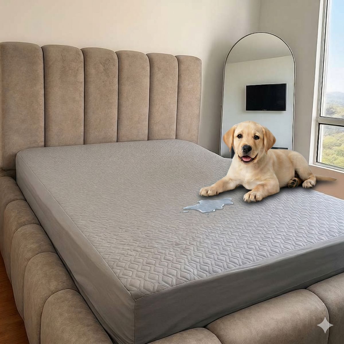 BALI - Protector de Colchón para cama Queen Termosellado Antialérgico Alta Durabilidad Gris plata