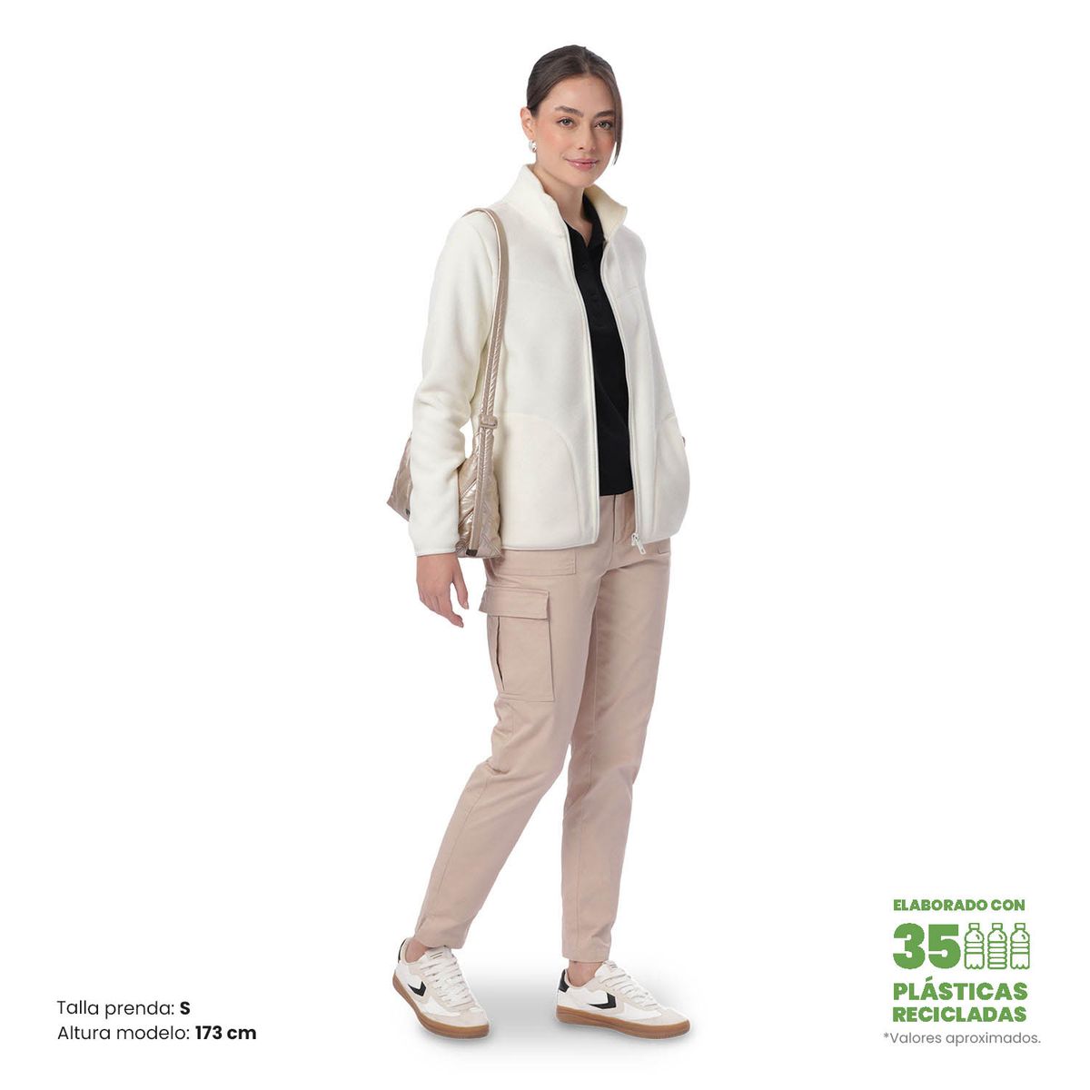 TOTTO - Buzo Tipo Sudadera Abierta Micro Polar Flizally Blanco Mujer