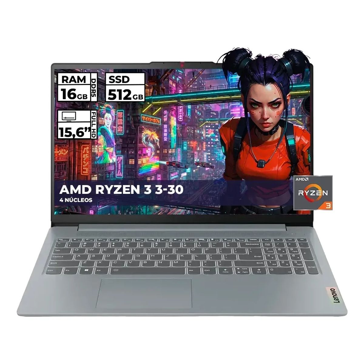Lenovo - PORTATIL LENOVO 15AMN8 RYZEN 3-30 16GB RAM 512GB SSD 15 FHD