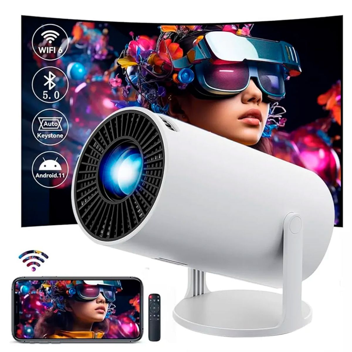 GENERICO - Miniproyector Led Hy300 Smart Android