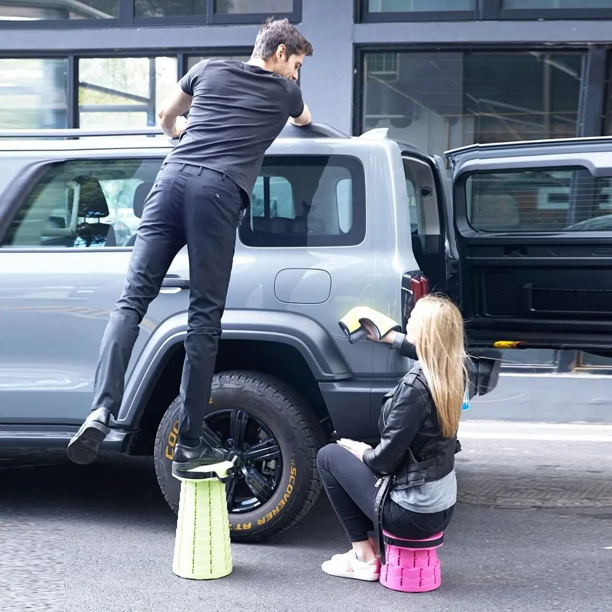 GENERICO - Taburete Retractil Portatil Plegable Ajustable 130kg