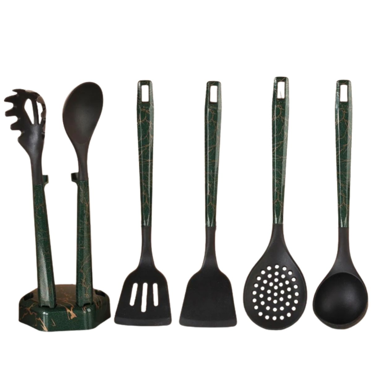 SKY - Set 7 Utensilios De Cocina En Silicona Antiadherente: Juego De Espátulas y Cucharas Premium