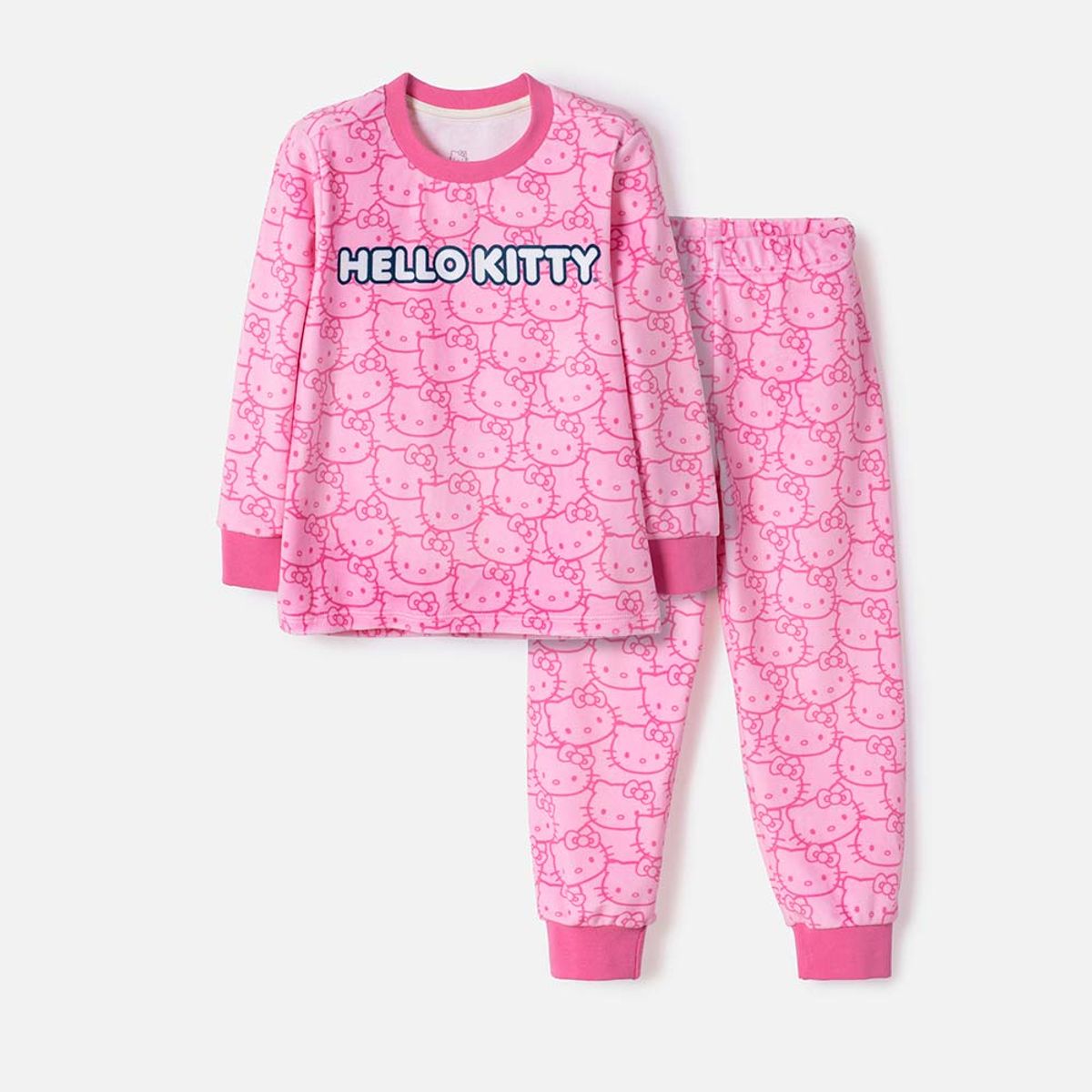 HELLO KITTY - Pijama de Hello Kitty pantalón largo rosado para niña 2T a 6T