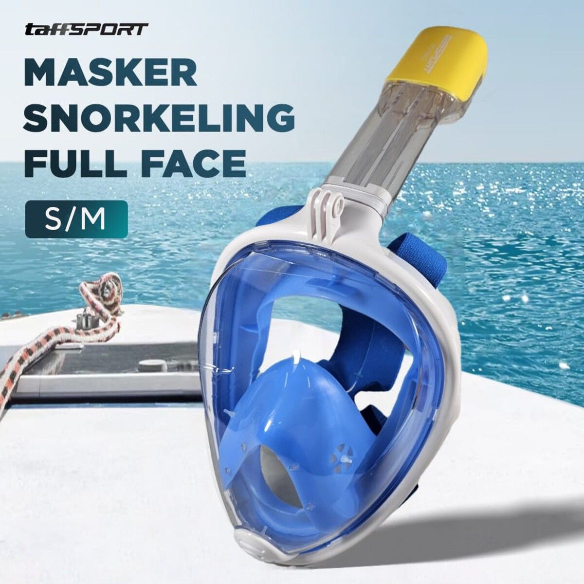GENERICO - Mascara Buceo Careta Snorkel Full Face Soporte Cámara Gopro