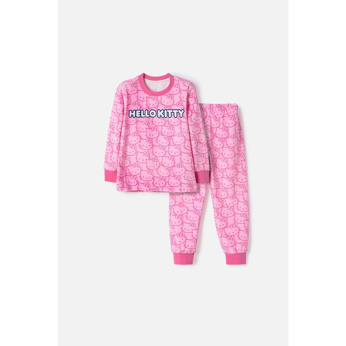 HELLO KITTY - Pijama de Hello Kitty pantalón largo rosado para niña 2T a 6T