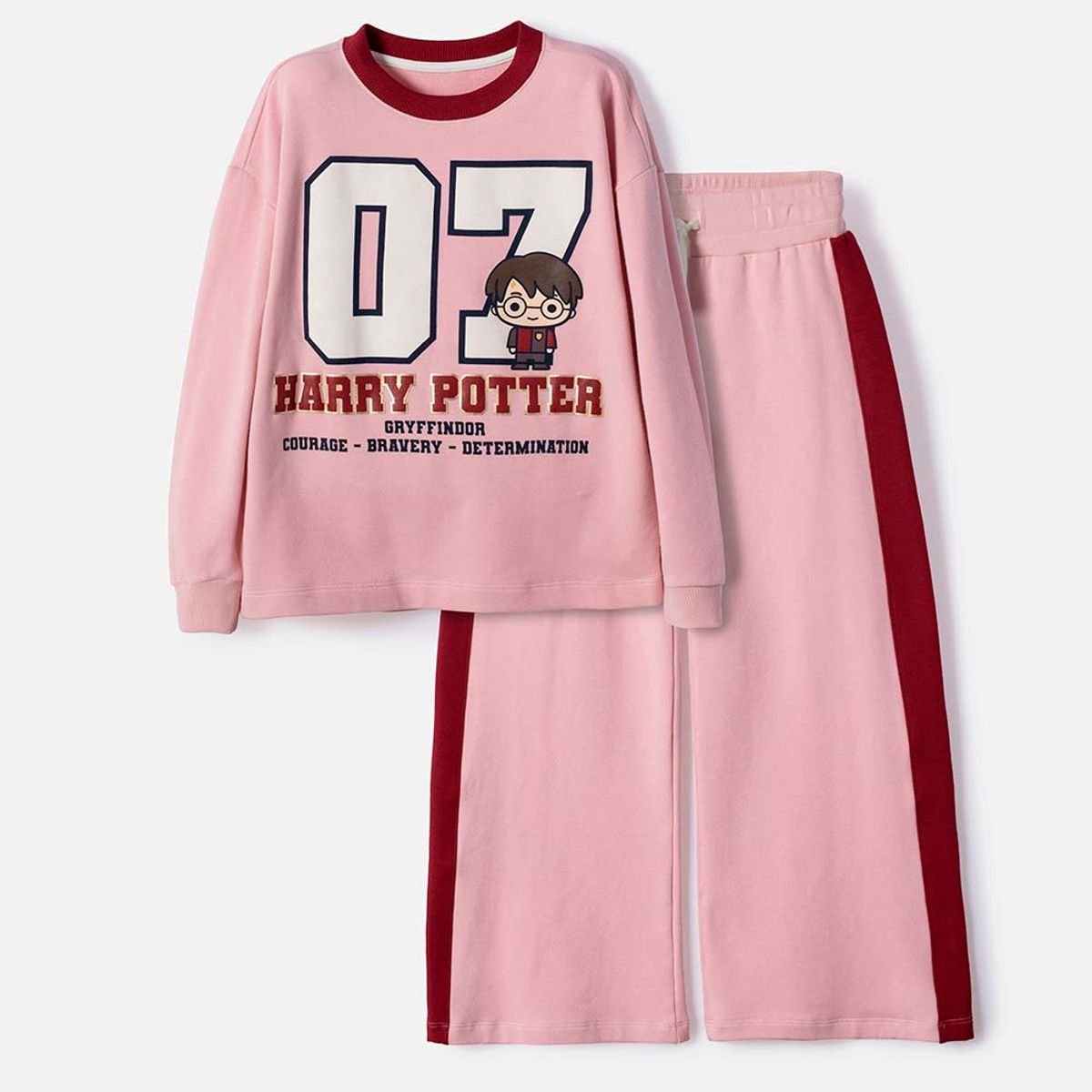 WARNER BROS - Conjunto de Harry Potter con pantalón largo rosado para niña