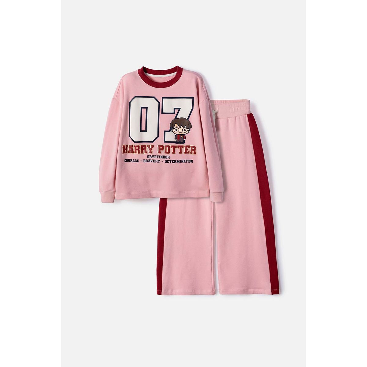 WARNER BROS - Conjunto de Harry Potter con pantalón largo rosado para niña