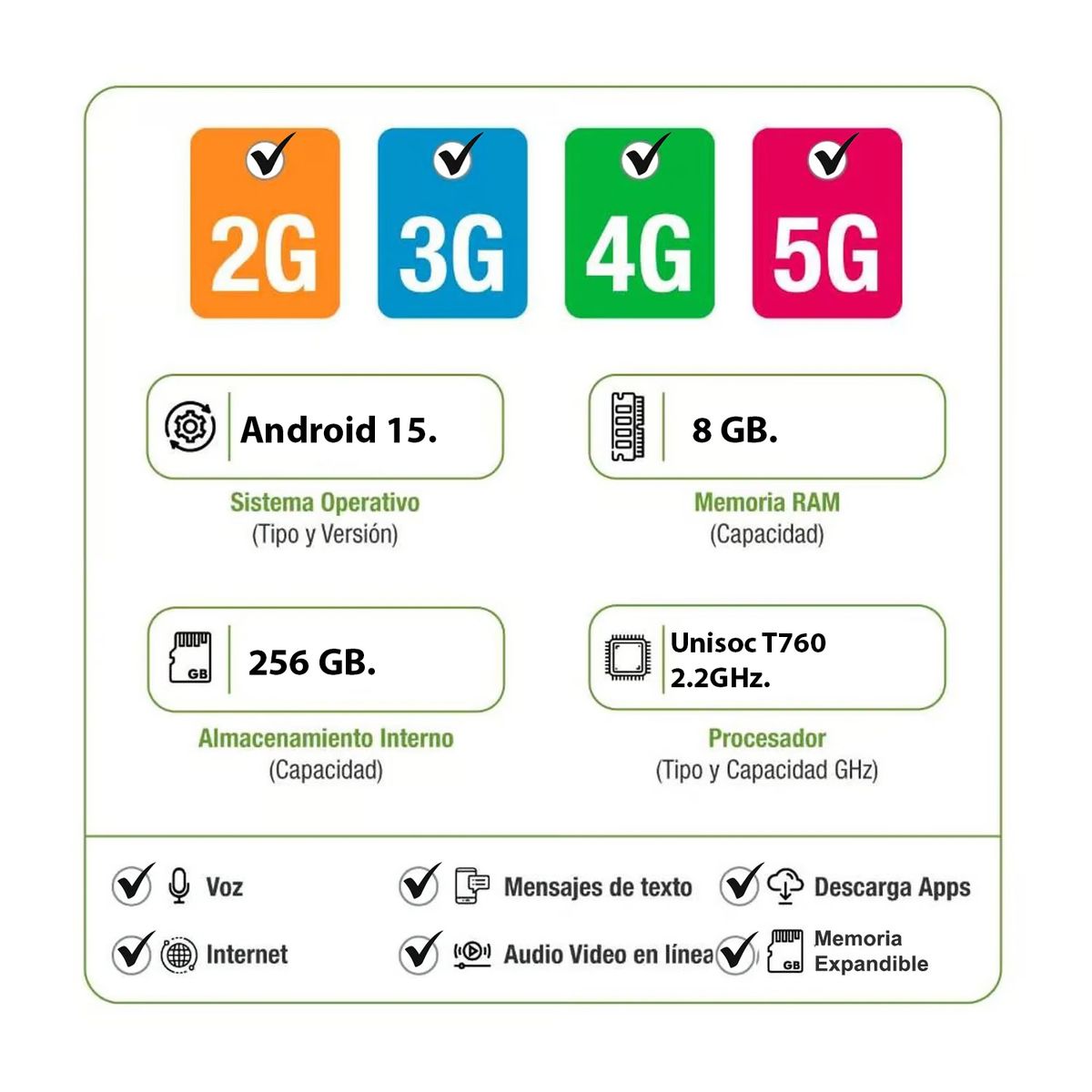 ZTE - Celular ZTE Nubia Focus 2 Ultra 5G 256GB 8GB RAM Ampliable a 20GB Verde