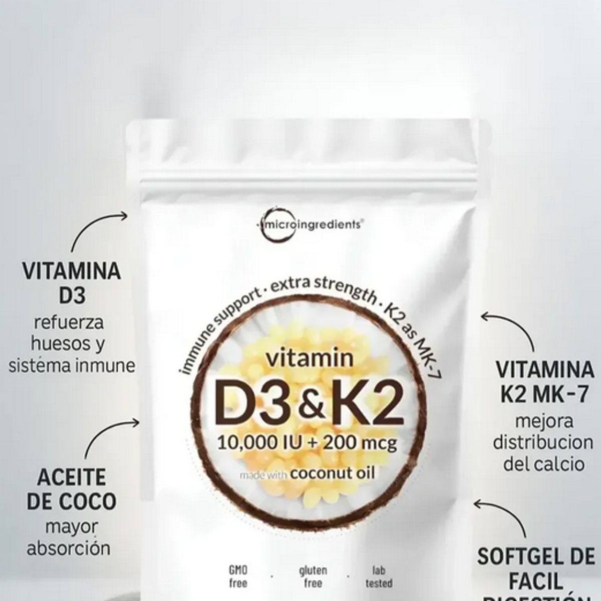 GENERICO - Vitamin D3 Y K2 Original 90 capsulas