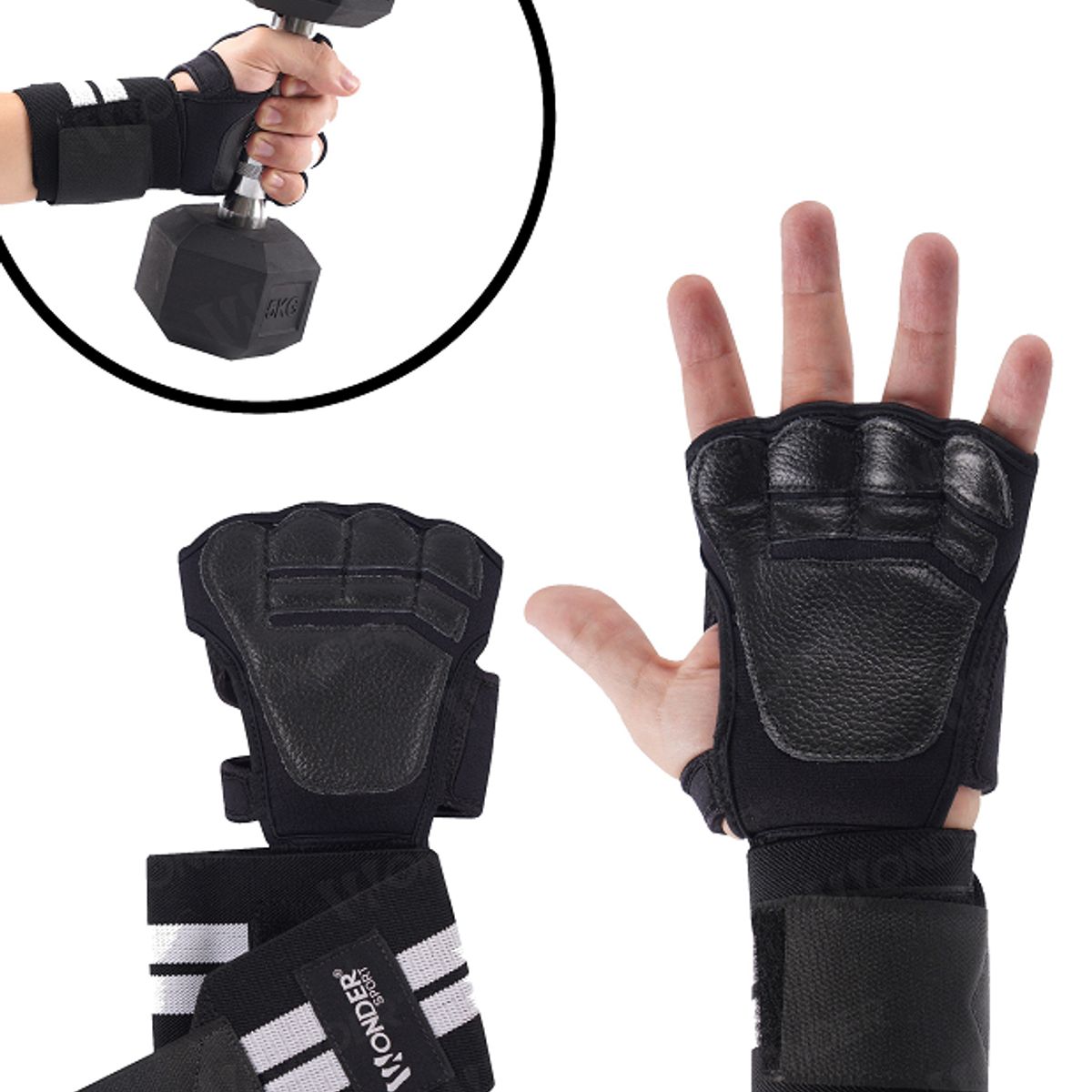 DEPORTES CBM - GUANTES PARA GIMNASIO CON REFUERZO PARA MUÑECAS