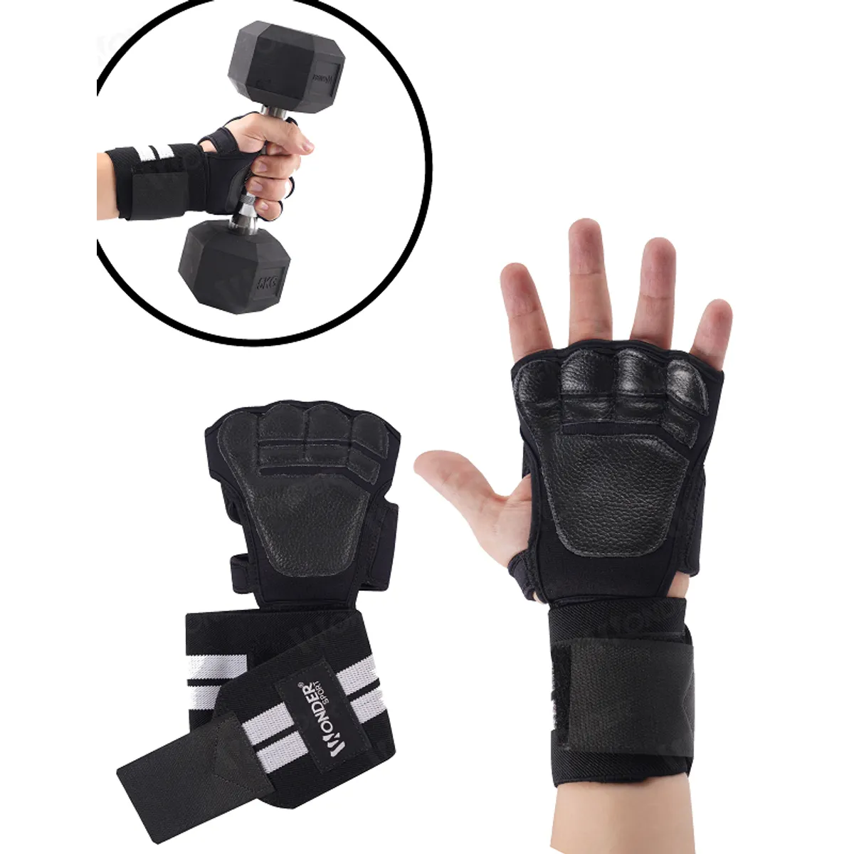DEPORTES CBM - GUANTES PARA GIMNASIO CON REFUERZO PARA MUÑECAS