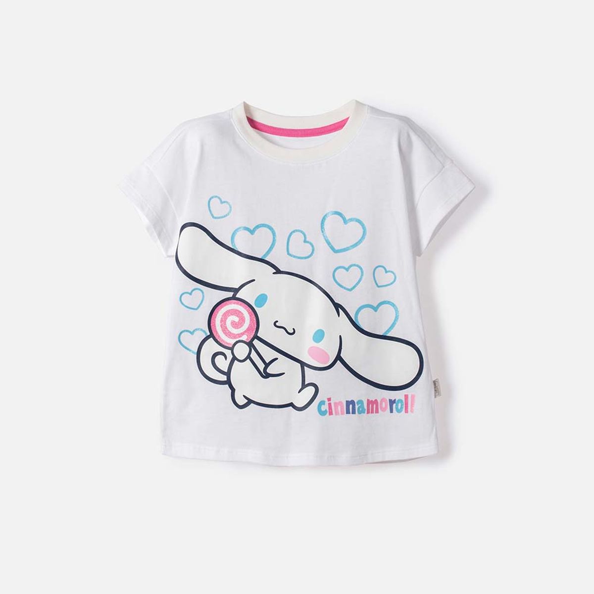 HELLO KITTY - Camiseta de Cinnamoroll manga corta blanco para niña 2T a 6T