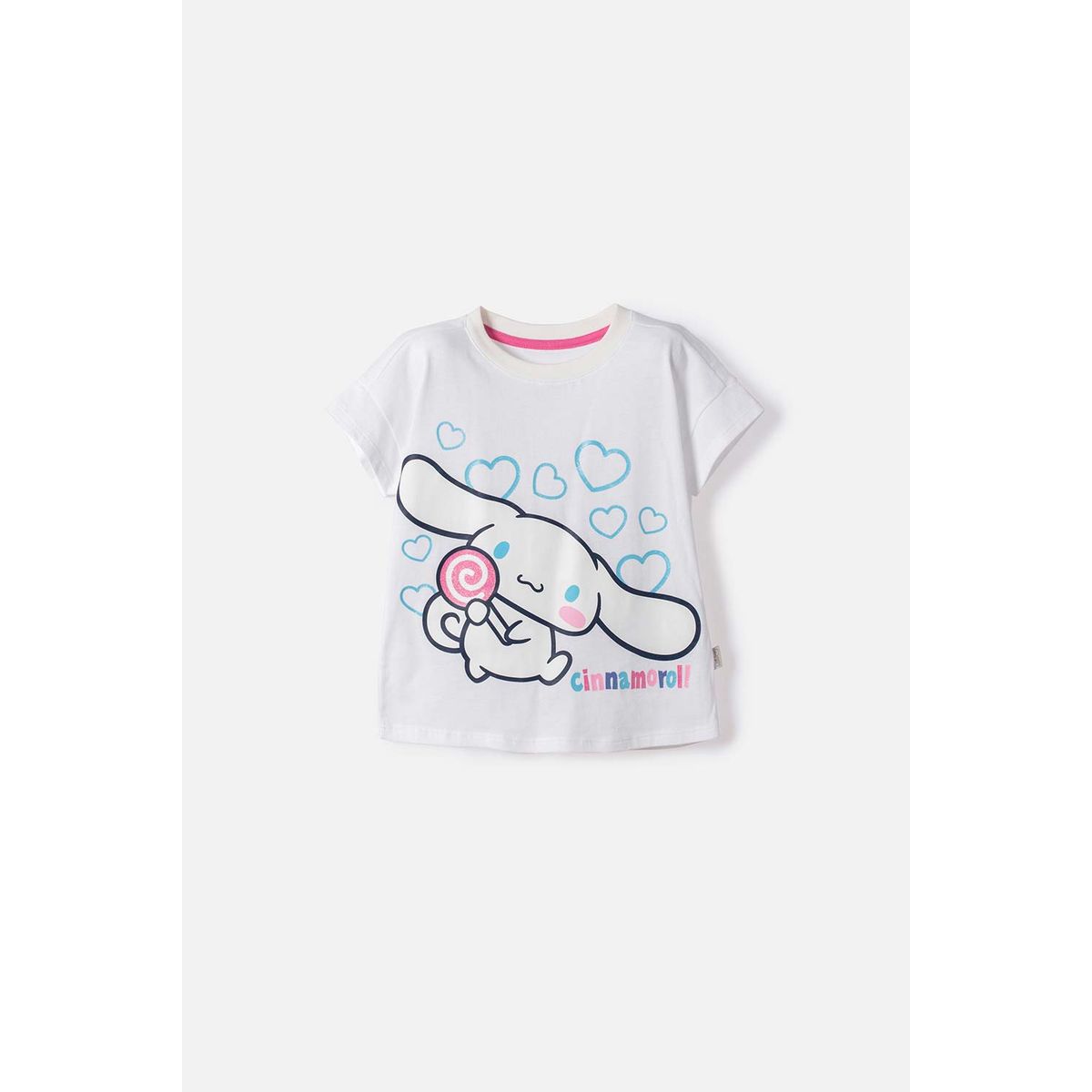 HELLO KITTY - Camiseta de Cinnamoroll manga corta blanco para niña 2T a 6T