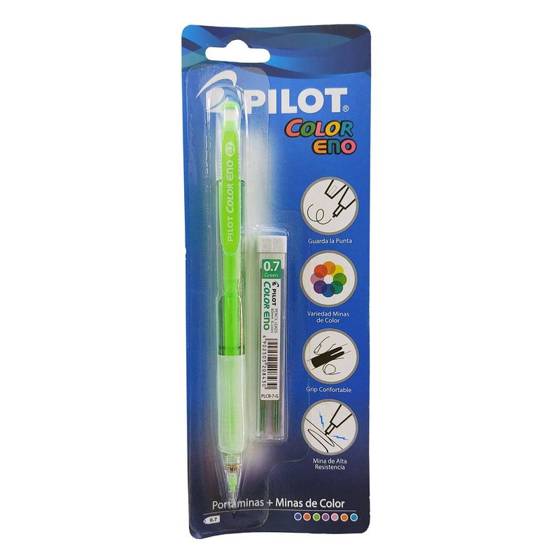 PILOT - Portaminas Pilot Color Eno 0.7 Verde + Minas