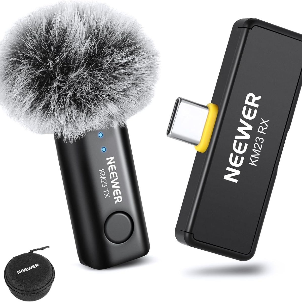 NEEWER - NEEWER Micrófono Inalámbrico Lavalier (1 TX + 1 RX) con cancelación de ruido