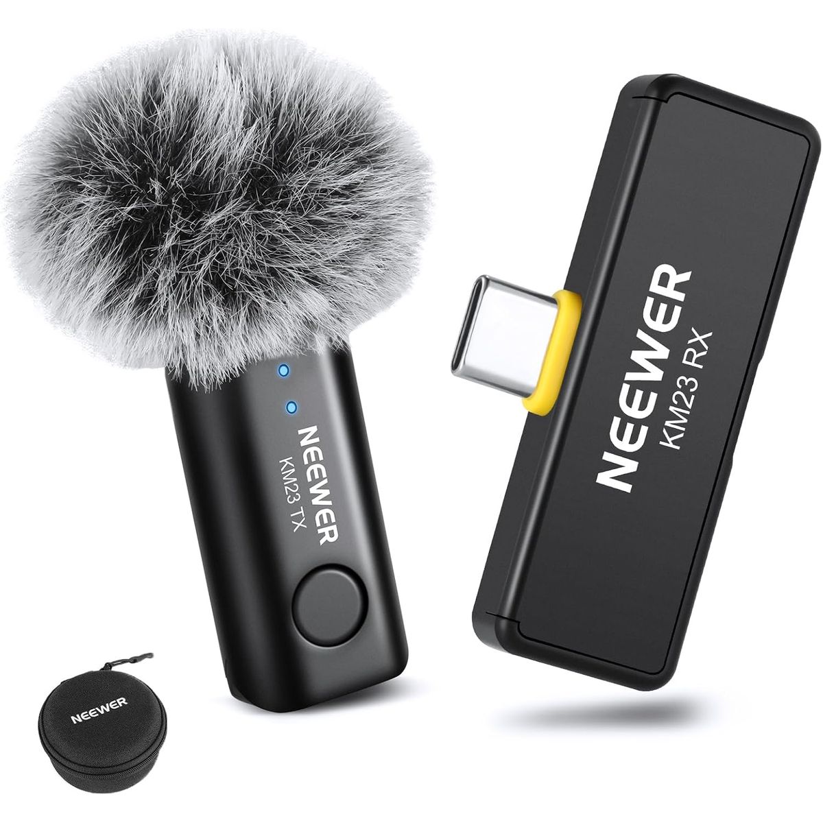 NEEWER - NEEWER Micrófono Inalámbrico Lavalier (1 TX + 1 RX) con cancelación de ruido