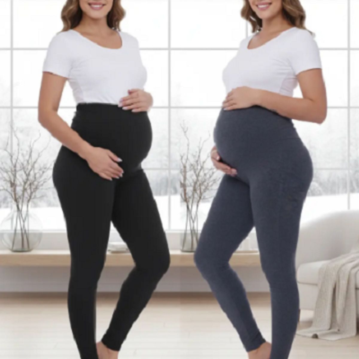 IKSA - Pantalones Leggins Algodón Para Embarazo, Comodidad Y Estilo