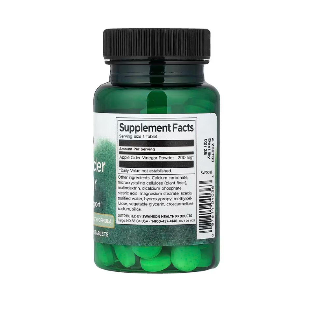 SWANSON - ALIMENTO CON VINAGRE CIDRA DE MANZANA X 120 UNIDADES/ SWANSON