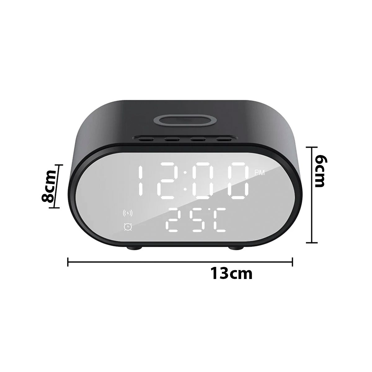 COMPRALOENCASA COM - Reloj Cargador Inalámbrico Despertador Espejo LED