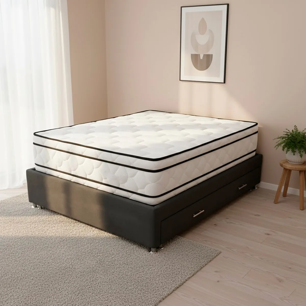 GENERICO - Colchon Nube Doble Pillow 160x190 Queen