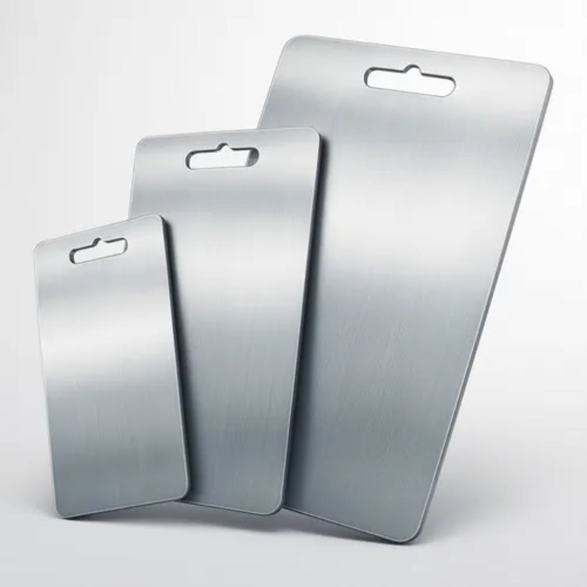 TECNOHOGAR JS - Set X3 Tabla De Picar Para Cocina En Acero Inoxidable 304