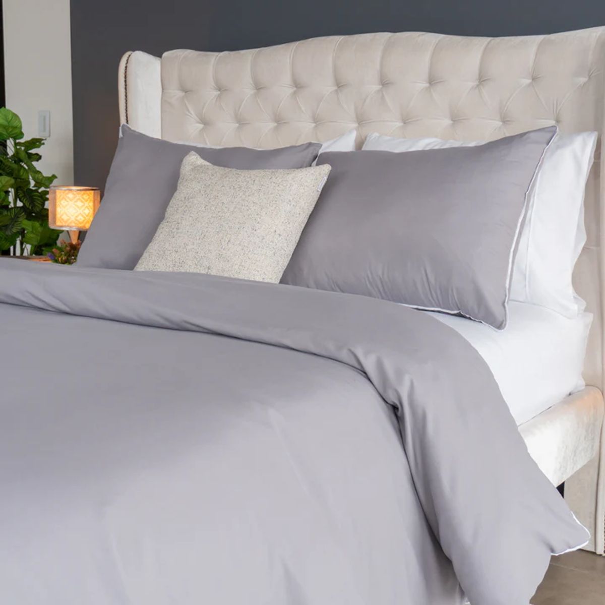 AMARE HOME - Funda de Plumón o Duvet cover Londres Grey King - Colección Mare color Gris
