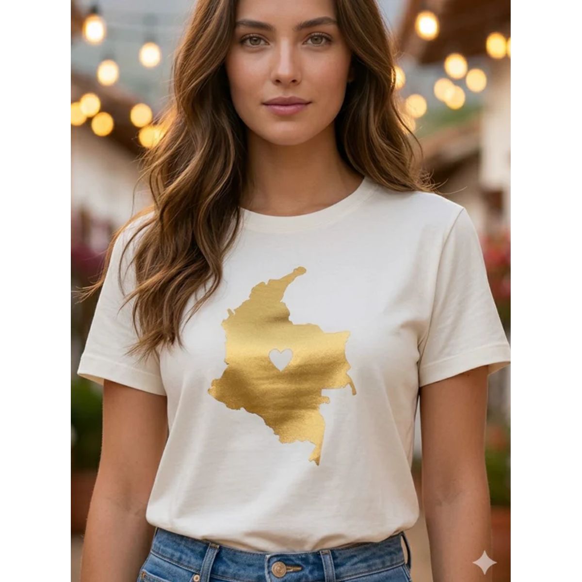 MANO SAGRADA - CAMISETA COLOMBIA ES ORO