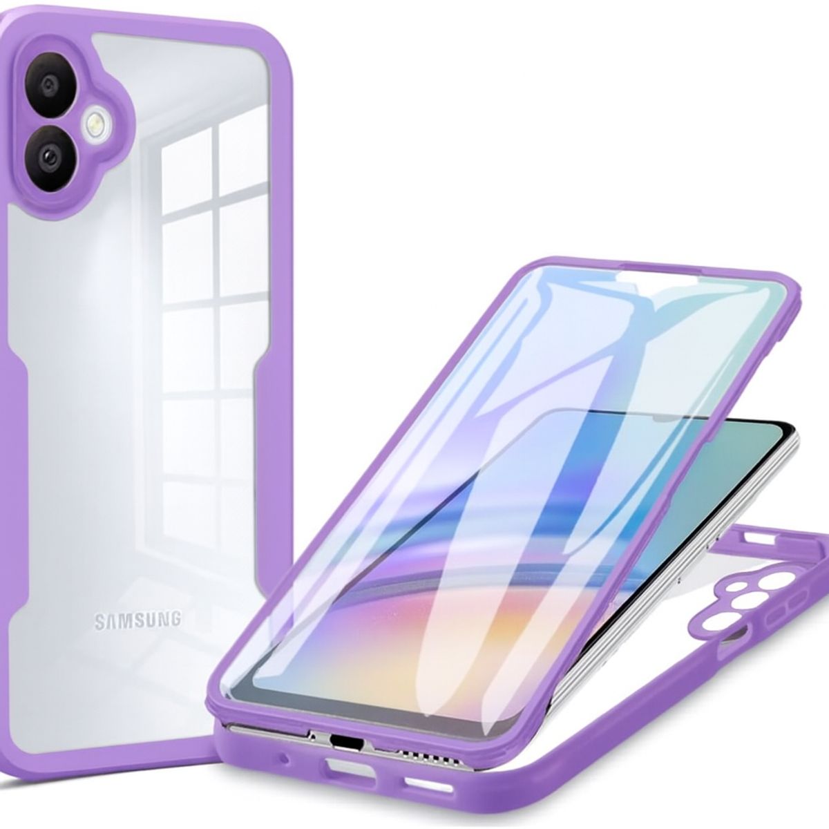 GENERICO - Estuche Protector Case Funda 2 En 1 Full 360 Para Samsung A06 Lila
