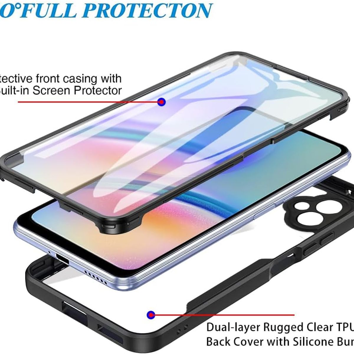 GENERICO - Estuche Protector Case Funda 2 En 1 Full 360 Para Samsung A06 Lila