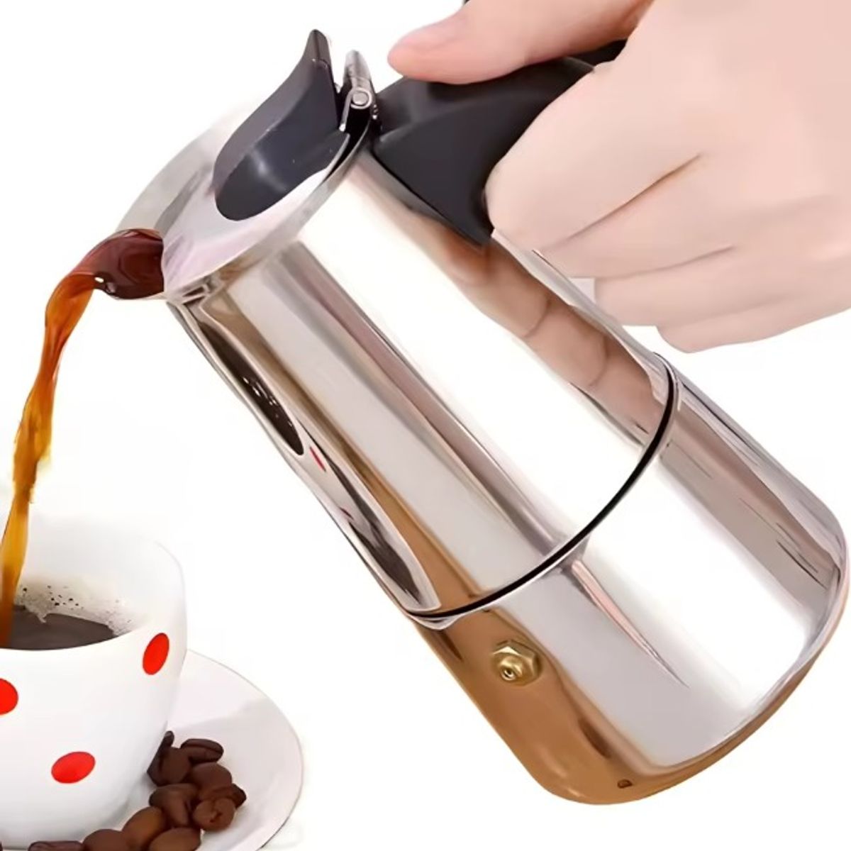 GENERICO - Cafetera Italiana Acero inoxidable de 9 tazas (450ml)