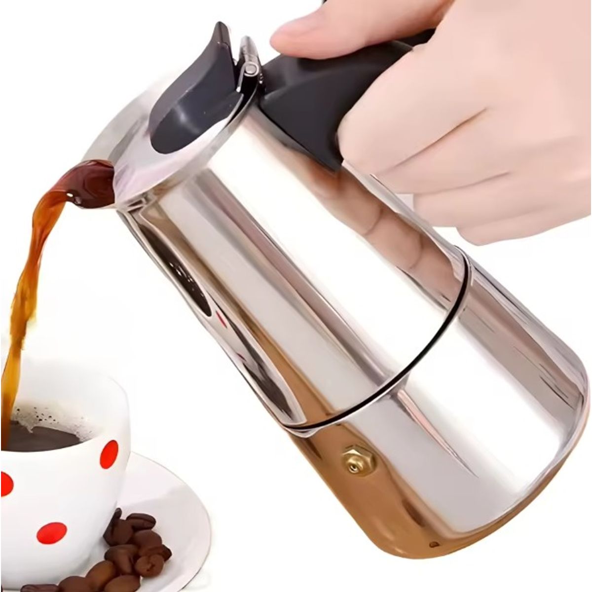GENERICO - Cafetera Italiana Acero inoxidable de 9 tazas (450ml)