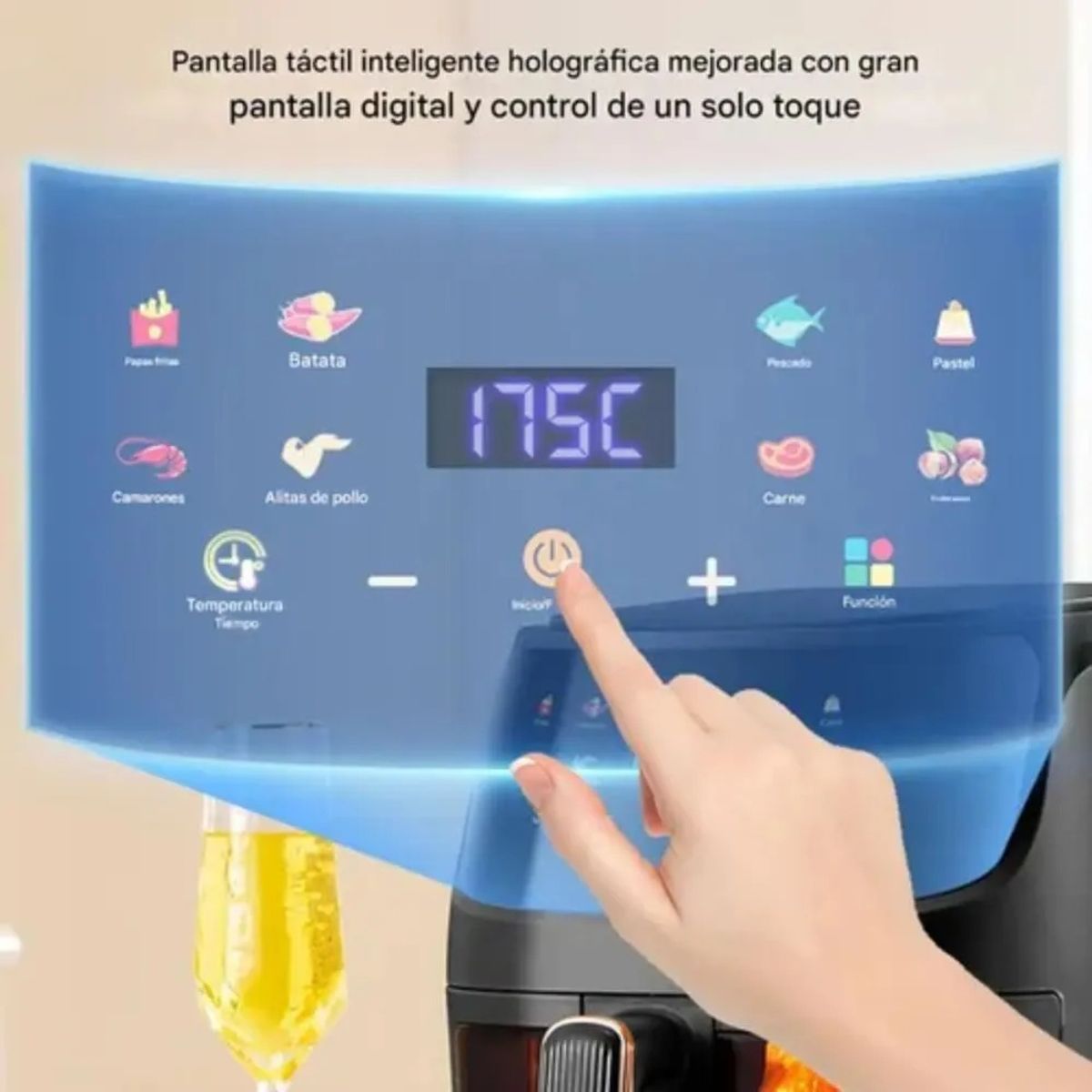 GENERICO - Freidora Digital Olla Aire Caliente Sin Aceite Air Fryer 10 Litros
