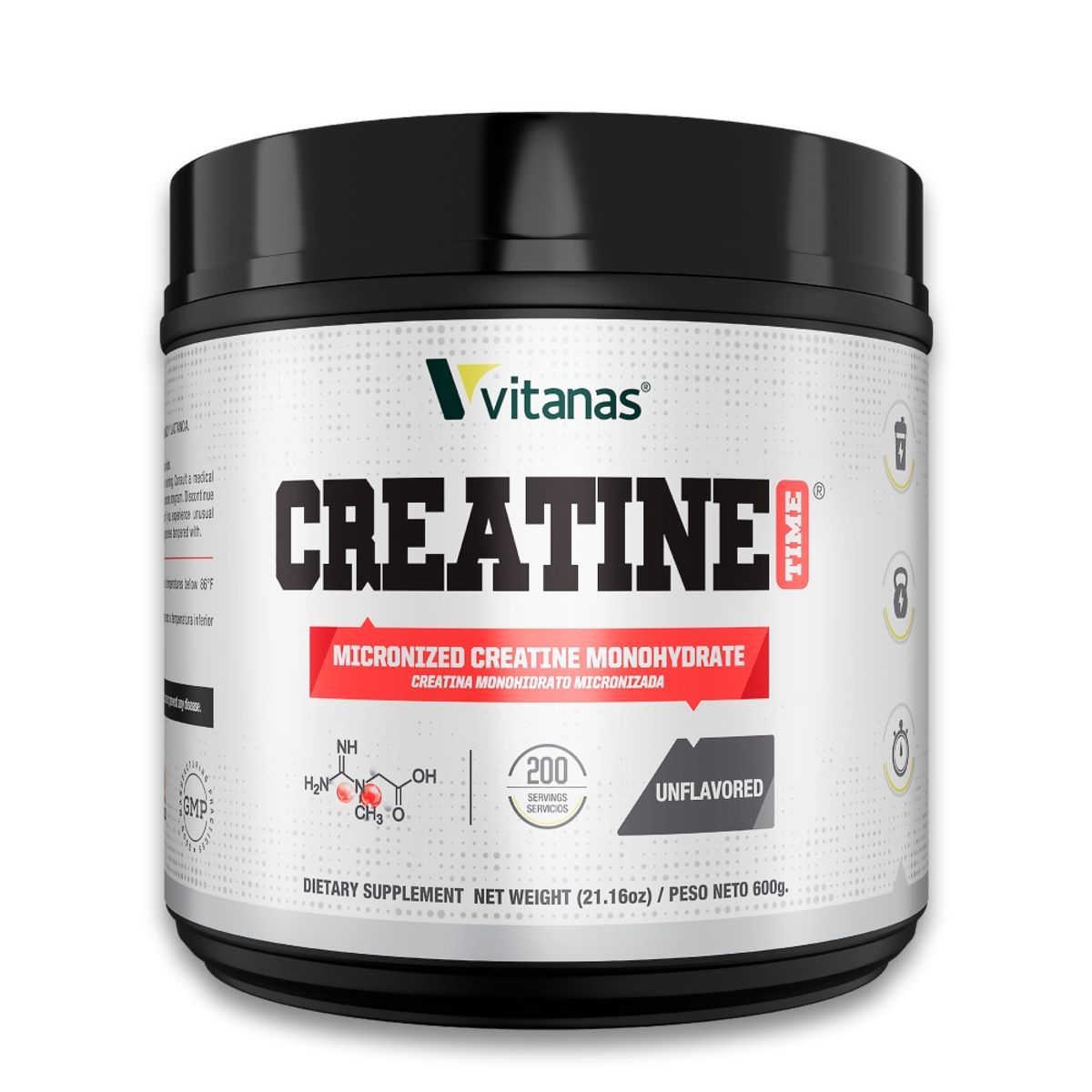 VITANAS - Creatine Time 600 g - Creatina Monohidrato - Vitanas