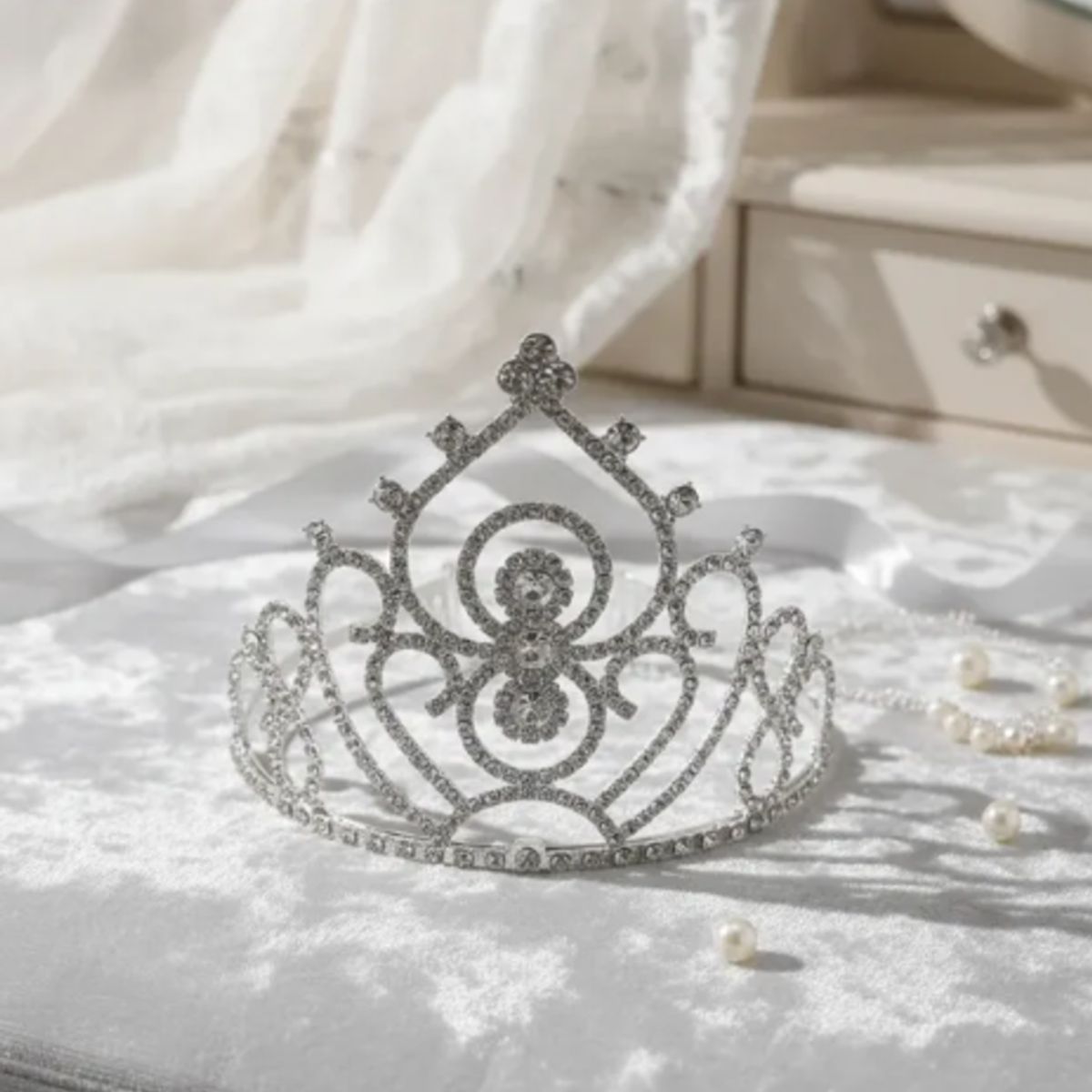 INFANTILES CAJUROMIX - Diadema Tiara Para Niñas Y Adolescentes Plateado