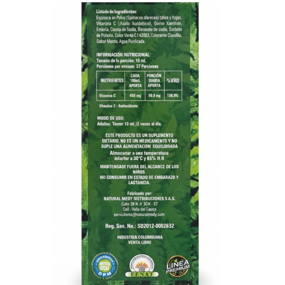 NATURAL FRESHLY - ALIMENTO LIQUIDO CON CLOROFILA X 375 ML./CLOROMED.