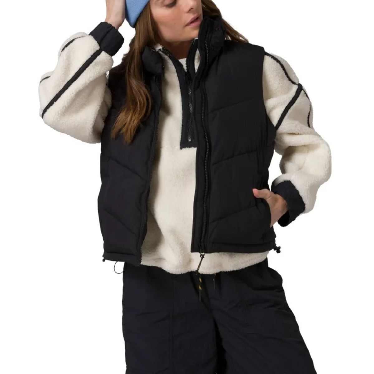 CAT - Chaleco CAT Mujer CROPPED PUFFER VEST Negro CAT