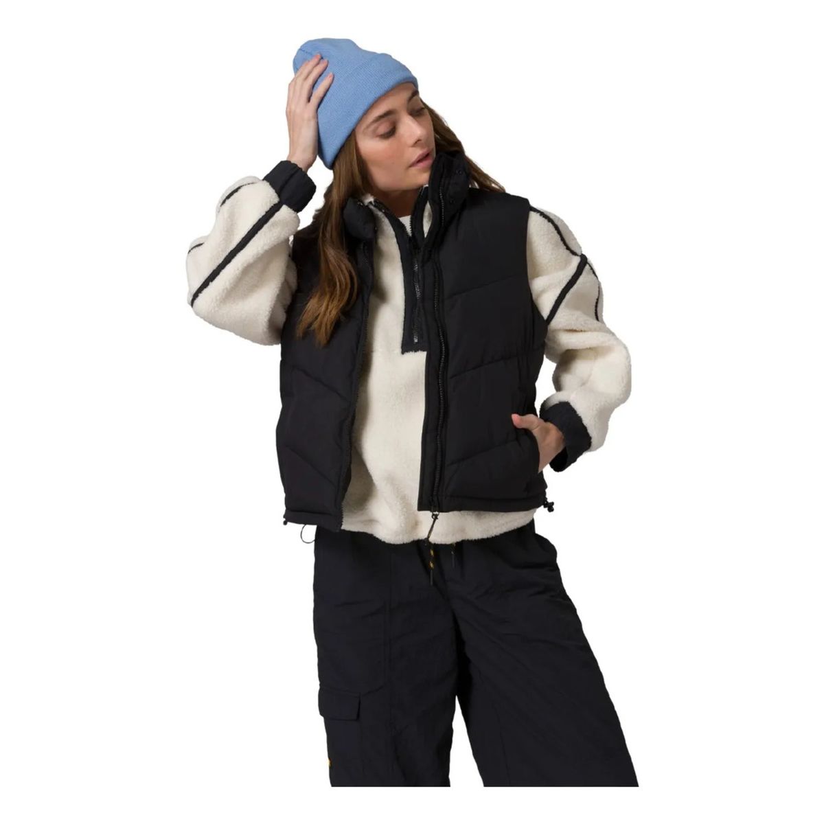 CAT - Chaleco CAT Mujer CROPPED PUFFER VEST Negro CAT