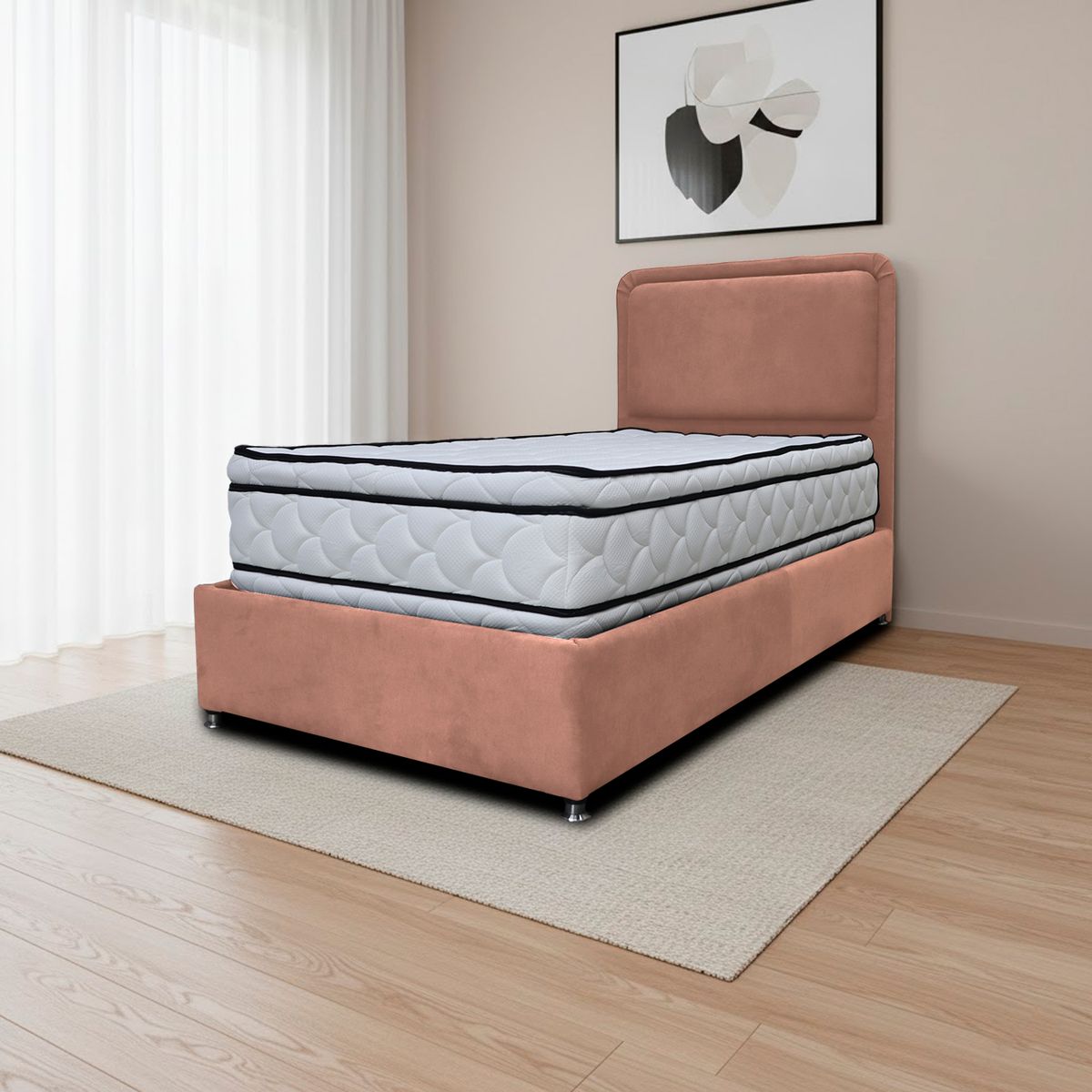 GENERICO - Combo Basecama Nube Sencillo 100x190 mas Espaldar Camel