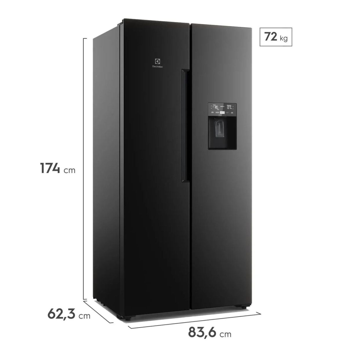 ELECTROLUX - Nevecón ELECTROLUX Side By Side 423 Lts ERS45F3C5EB Black